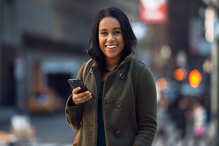 Woman Laughing at Camera